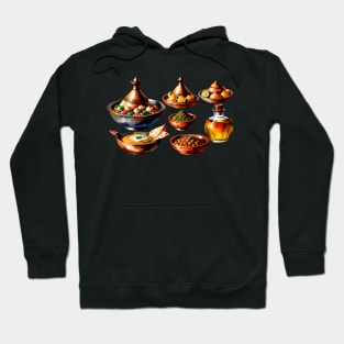 Moroccan Cuisine Food Kitchen in vibrant vector style Hoodie